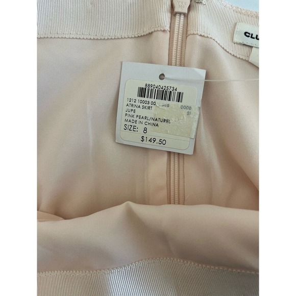 Club Monoco Atrina Skirt Size 8 Pink Pearl Scalloped Cutout Hem NEW - Picture 4 of 13